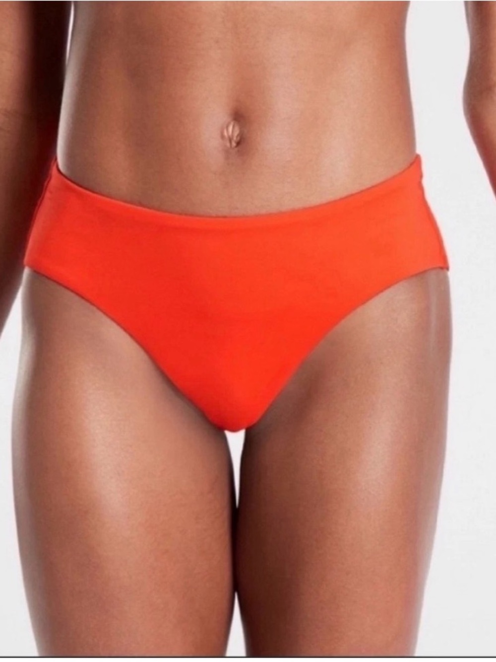 Athleta Clean Full Swim Bikini Bottom "Vermillion” Size Medium Red Orange Color